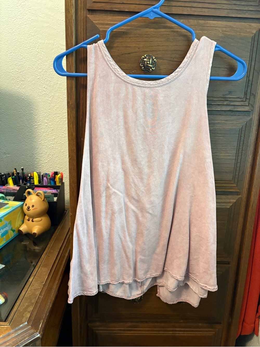 Blue Rain Sleeveless Blush Pink Swing Tank Top